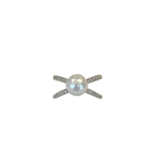 Thomas Sabo Sterling Silver Pearl and CZ set Ring TR2077-167-14-54 Size N