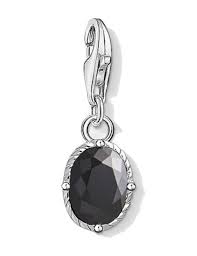 Thomas Sabo Sterling Silver Black CZ set drop charm 1669