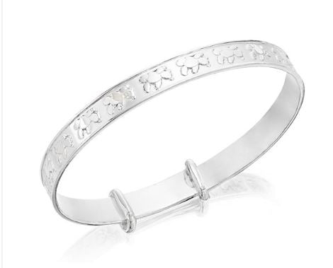 Sterling Silver Teddy Expanding Baby Bangle