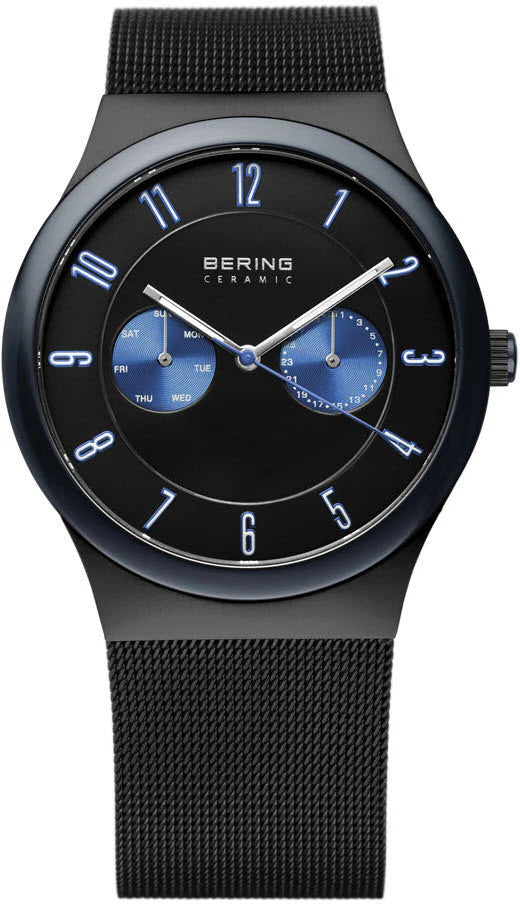 Bering Gents Black Ceramic Stainless Steel Bracelet Watch 32139-227