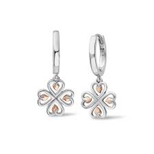 3STOL0739 Clogau Silver/9ct gold Tree of Life Heart drop hoop earrings £169