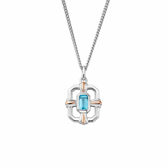 3SEGW0728 Clogau Silver/9ct Enchanted Gateways Blue Topaz Pendant on chain £149