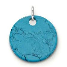Thomas Sabo Large Synthetic Turquoise Disc Pendant