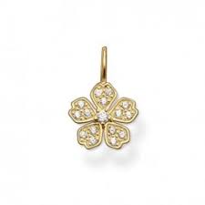 Thomas Sabo 18k Gold plated Sterling Silver CZ set Flower pendant
