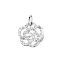 Thomas Sabo Sterling Silver CZ  Pave set Flower pendant