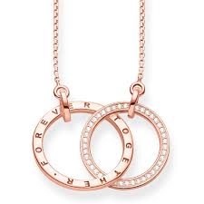 Thomas Sabo 18k Rose Gold plated Sterling Silver Glam & soul Together forever Necklace