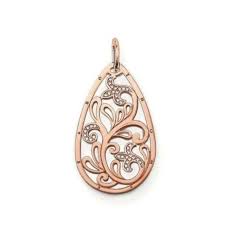 Thomas Sabo Rose gold plated Sterling Silver CZ set teardrop pendant