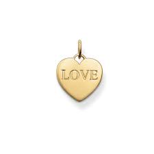 Thomas Sabo 18ct Gold Plated Sterling Silver LOVE heart Flat pendant