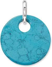 Thomas Sabo Synthetic Turquoise small Disc Pendant
