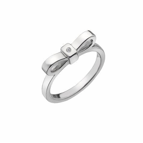Hot Diamonds Sterling Silver Diamond Bow Ring DR196