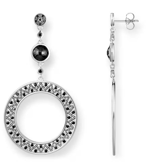 Thomas Sabo Glam & Soul Sterling Silver Black Zirconia Drop Earrings