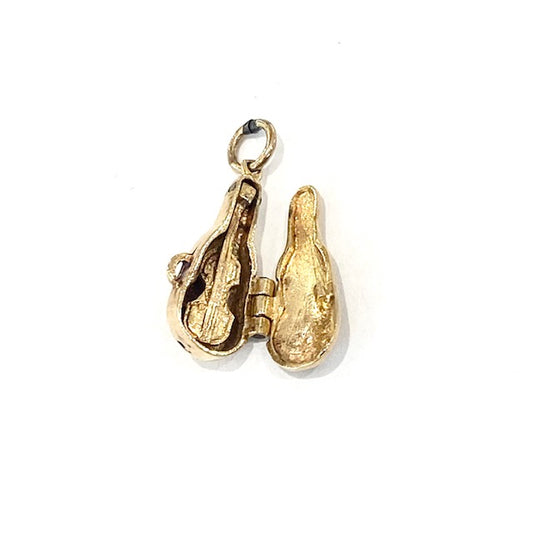 9ct yellow gold Violin in case charm Pre-Loved