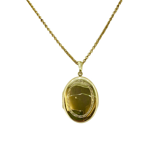 9ct Yellow Gold Patterned Locket Pre Loved