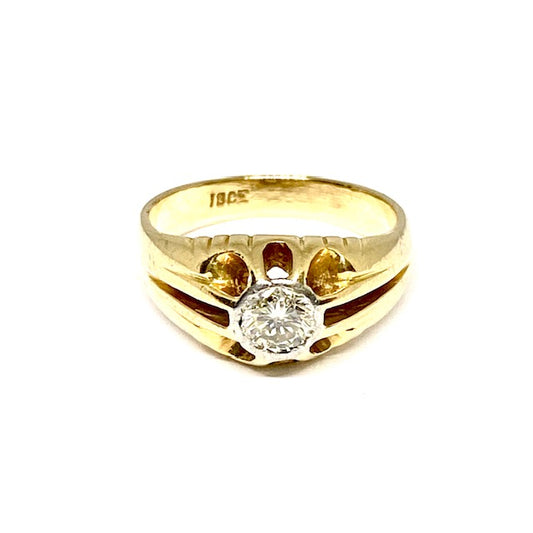 18ct Yellow Gold Diamond Set Gypsy Ring Pre-Loved