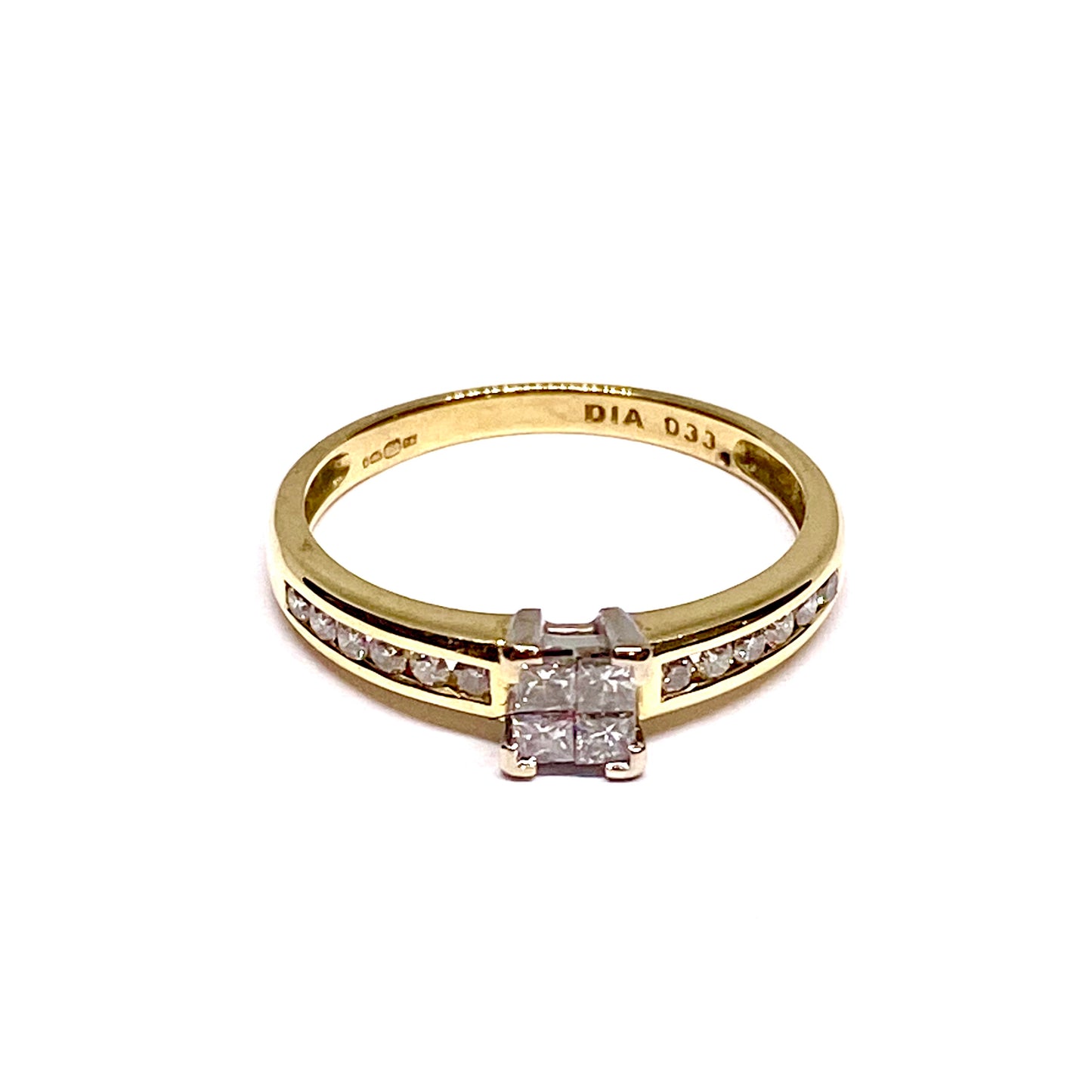 18ct Yellow Gold Diamond Set Ring Pre-Loved