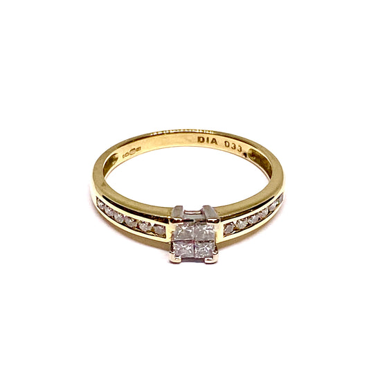 18ct Yellow Gold Diamond Set Pre-Loved Ring