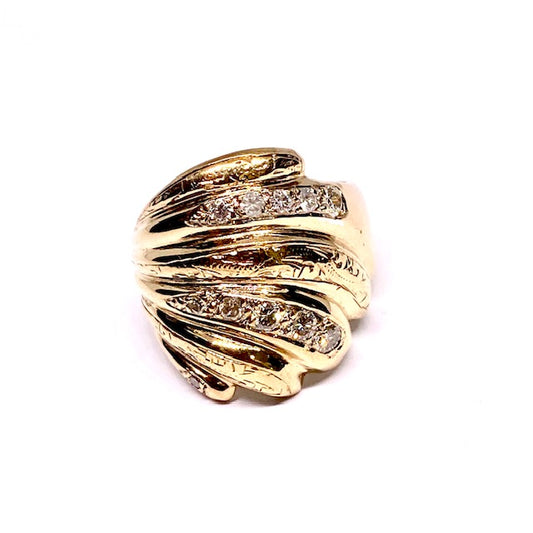 9ct Yellow Gold Diamond Set Pre-Loved Ring