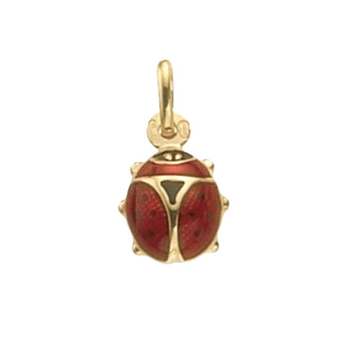 New 9ct Y/G Enamel Lady bird charm