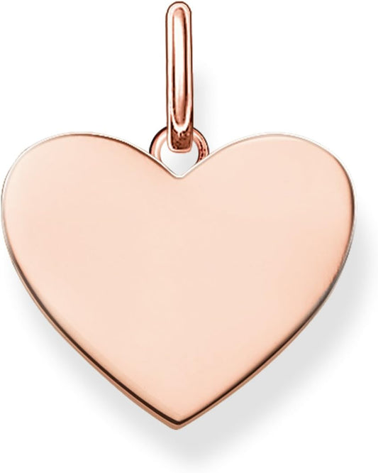 Thomas Sabo 18ct Rose Plated Sterling Silver Flat Heart Pendant