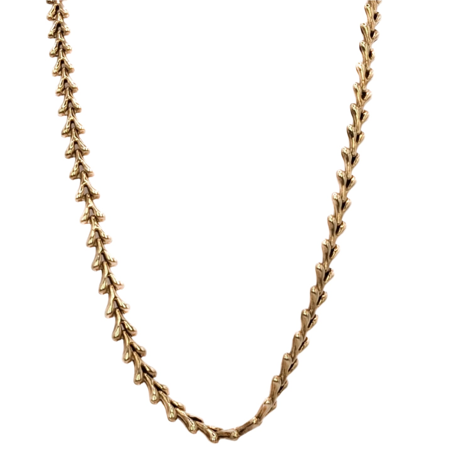 9ct Yellow Gold Leaf Link Necklet Pre Loved