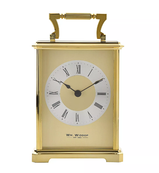 WM Widdop Gold coloured Battery operated  Carriage Clock