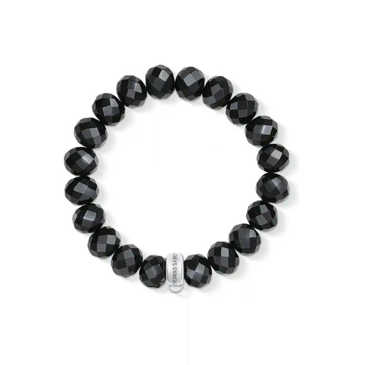 Thomas Sabo Charm Club Elasticated Black Beaded Bracelet