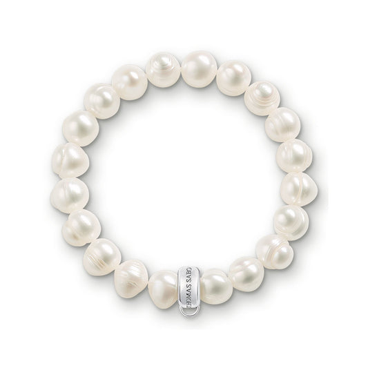 Thomas Sabo Charm Club Elasticated FW Pearl Beaded Bracelet