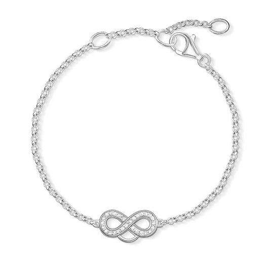 Thomas Sabo Sterling Silver CZ Set Infinity Charm Bracelet X0203
