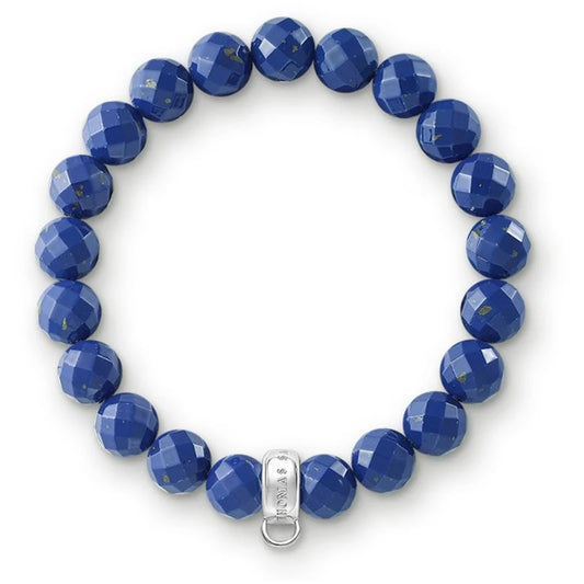Thomas Sabo Charm Club Elasticated Blue Beaded Bracelet