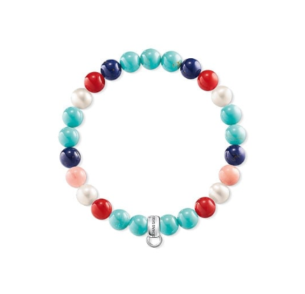 Thomas Sabo Charm Club Elasticated Beaded Bracelet with Sterling Silver Charm Carrier (Copy)