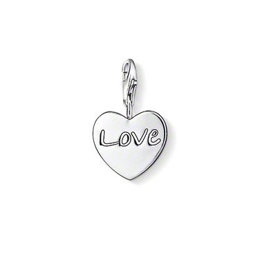 Thomas Sabo Sterling Silver LOVE Engraved on Heart Charm ref 0769-001-12