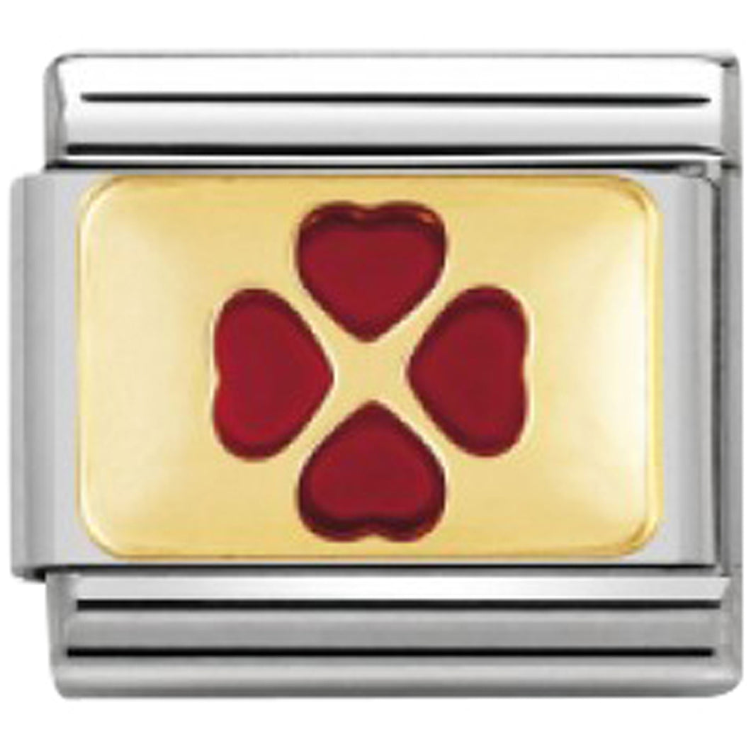 Nomination CLASSIC Gold Red Clover Charm