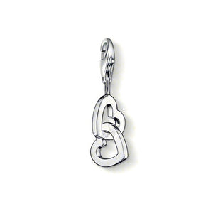 Thomas Sabo Sterling Silver Double Heart Charm ref 0773-001-12