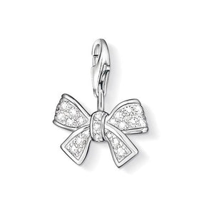 Thomas Sabo Sterling Silver Glitter Bow Charm ref 0843-051-14