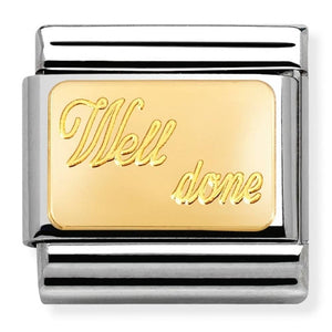 Nomination CLASSIC Gold Engraved 'Well Done' Charm