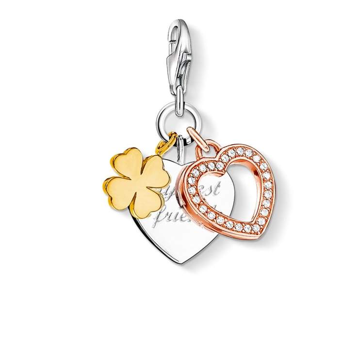 Thomas Sabo Sterling Silver My Best Friend Heart Charm 0906-425-14