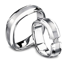 Furrer Jacot 750 18ct White Gold 6mm Matt/Polished Square Wedding Ring 71-24980-0-0 (Plain Ring Only)