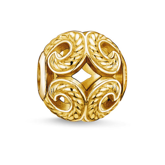 Thomas Sabo Sterling Silver gold plated  Wave Design Karma Bead charm ref K0051-413-12