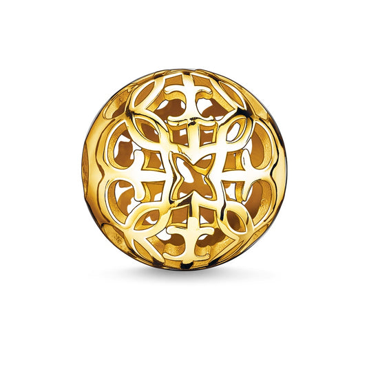 Thomas Sabo sterling Silver gold plated Karma bead charm ref K0056-413-12