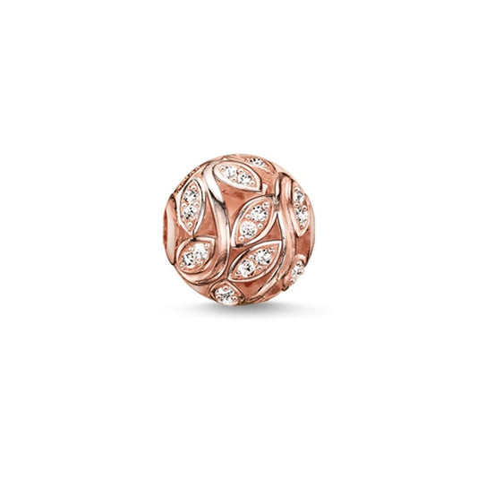 Thomas Sabo Sterling Silver Rose gold plated CZ set  Karma Bead charm ref K0080-416-14