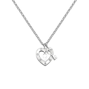 Hot Diamonds Sterling Silver Diamond Set Lock & Heart Padlock Pendant on Chain DP653