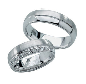 Furrer Jacot 950 Platinum 6mm Diamond & Matt Wedding Ring 62-52220-0-0 (Diamond Set Ring only)