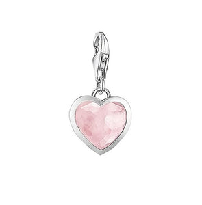 Thomas Sabo Sterling Silver Rose Quartz Heart Charm ref 1361-034-9