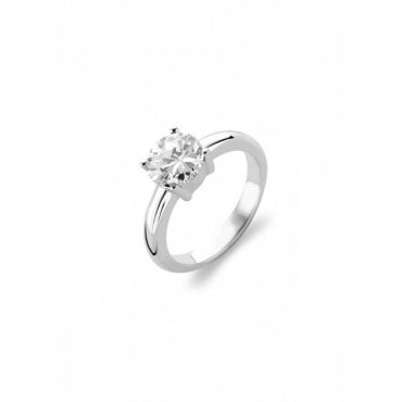 Ti Sento  Sterling Silver CZ Set Solitaire Ring ref 1462ZI/56 Size P