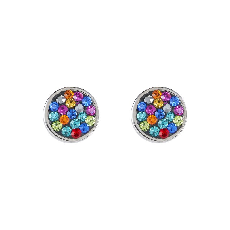 0118/21-1500 Coeur de Lion Stainless Steel multi coloured stone set stud earrings