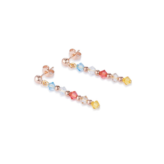 Coeur De Lion multi colored beaded drop earrings 4948/20-1522