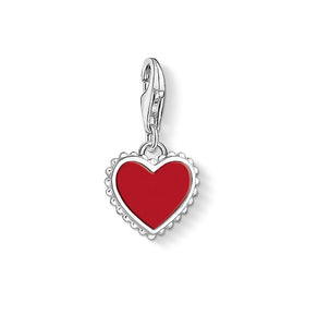 Thomas Sabo Sterling Silver Red Enamel Heart Charm ref 1564-337-10