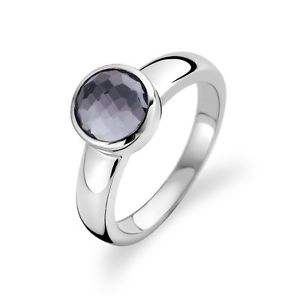 Ti Sento Sterling Silver Grey faceted CZ set ring ref 1731GM/56 Size P
