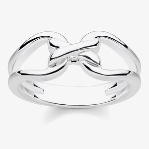 Thomas Sabo Sterling Silver Polished open link ring TR2236-001-21-56 Size 56/P