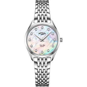 LB08010/07/D Rotary Ladies Ultra Slim Diamond set MOP dial S/S bracelet watch